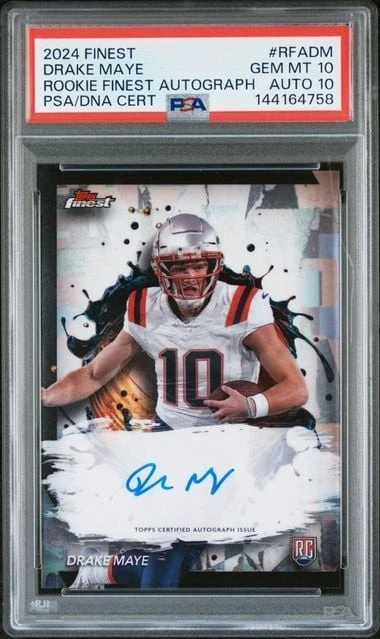 Graded 2024 Topps Finest Drake Maye #RFADM Autograph RC PSA 10 Auto 10