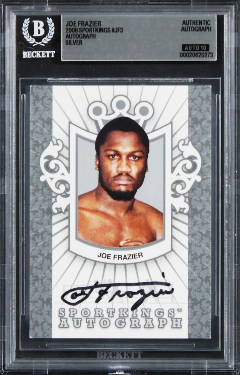 Joe Frazier Signed 2008 Sportkings Silver #JF3 Card Auto Grade 10! BAS Slabbed