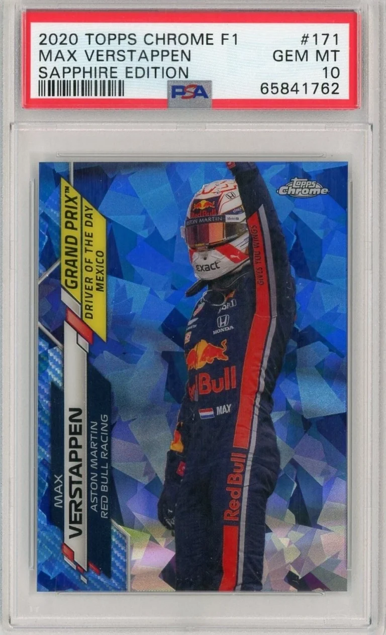 Graded 2020 Topps Chrome F1 Max Verstappen #171 Sapphire Racing Card PSA 10