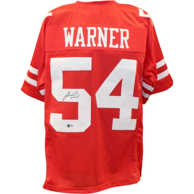 Fred Warner Autographed/Signed Pro Style Sz XL Red Jersey Beckett 57910