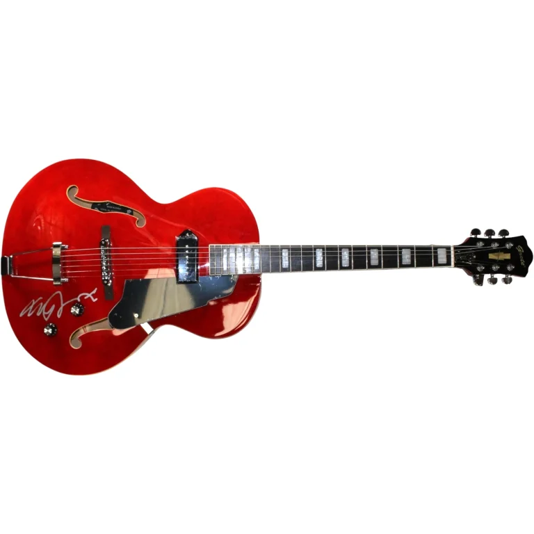 Michael J. Fox Autographed Back to The Future Grote Guitar Beckett Witness 57895
