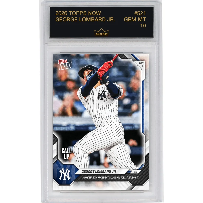 Graded 2026 Topps Now George Lombard Jr #521 Rookie Baseball Card HOFSM 10
