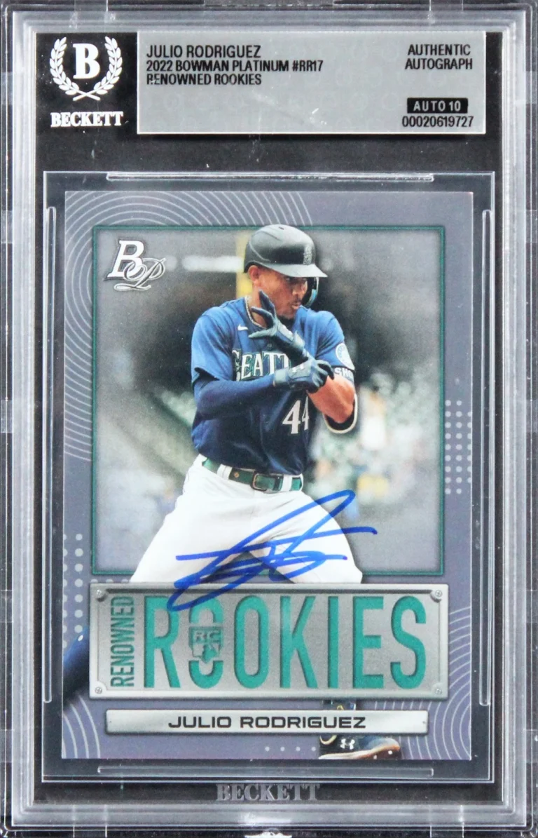 Mariners Julio Rodriguez Signed 2022 Bowman #RR17 Rookie Card Auto 10! BAS Slab