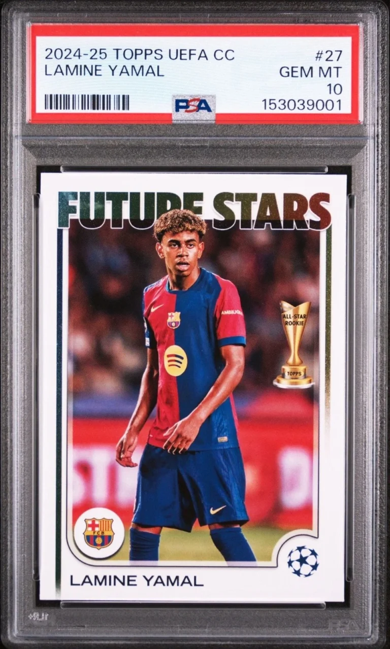 Graded 2024 Topps UEFA CC Lamine Yamal #27 Future Stars Card PSA 10 Mint