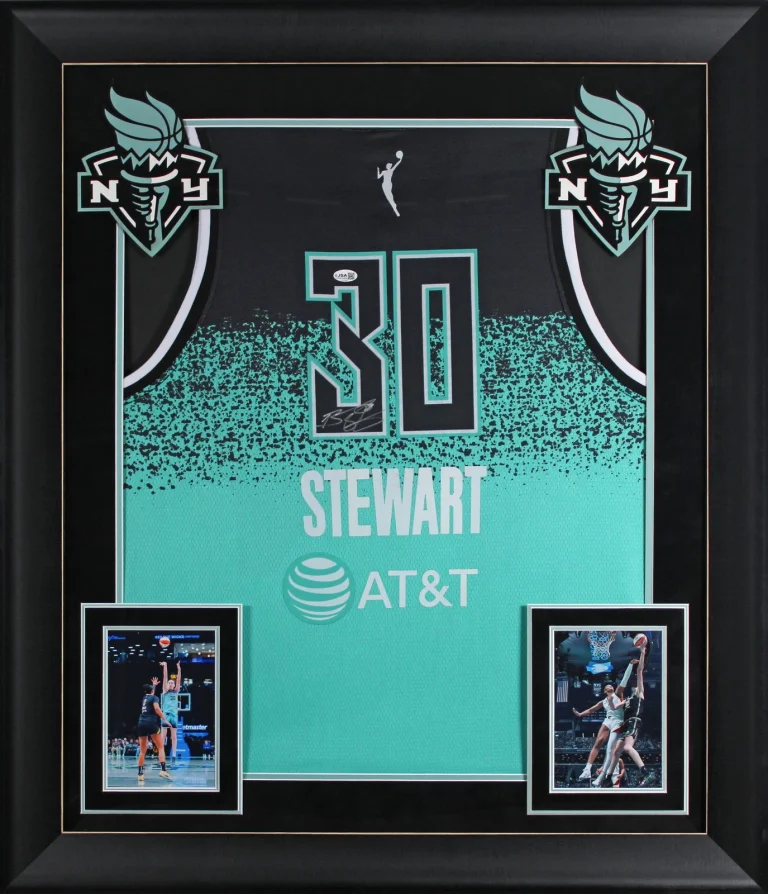 Liberty Breanna Stewart Signed Black & Green Nike Framed Jersey JSA #CL31405