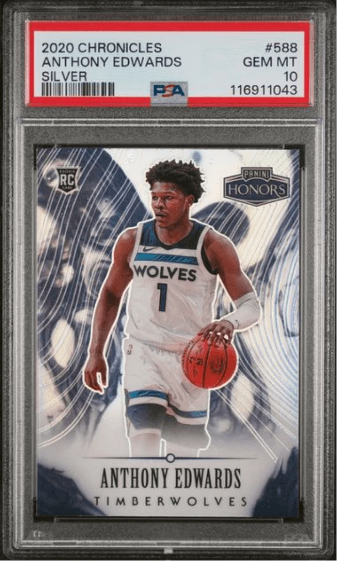 Graded 2020 Anthony Edwards #588 Silver Rookie RC Basketball Card PSA 10