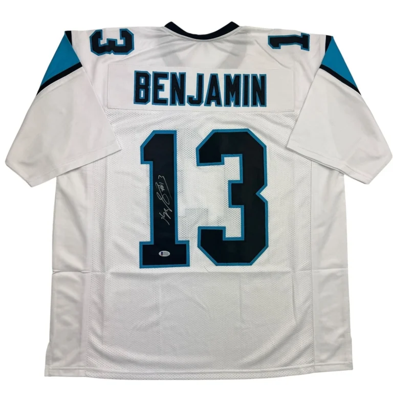 Autographed/Signed Kelvin Benjamin Carolina White Football Jersey BAS COA