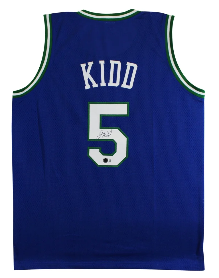 Jason Kidd Authentic Signed Blue Pro Style Jersey BAS Wit #2W241047