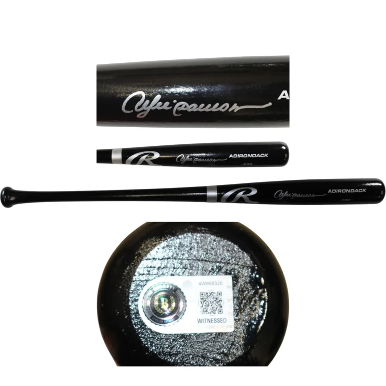 Andre Dawson Autographed Chicago Cubs Black Baseball Bat Beckett Witness 58186