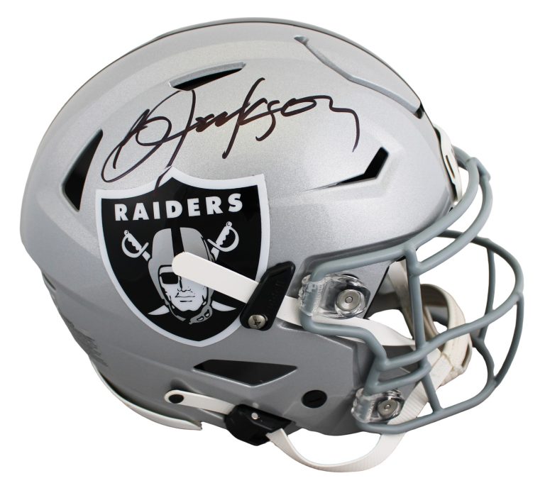 Raiders Bo Jackson Signed Riddell Speed Flex Full Size Helmet BAS Witnessed