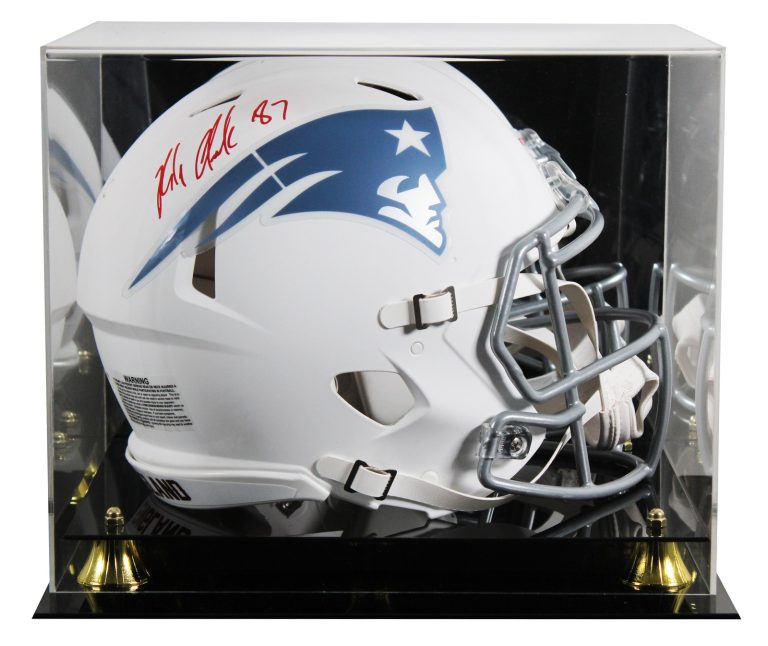 Patriots Rob Gronkowski Signed Rivalries F/S Speed Proline Helmet W/ Case BAS W