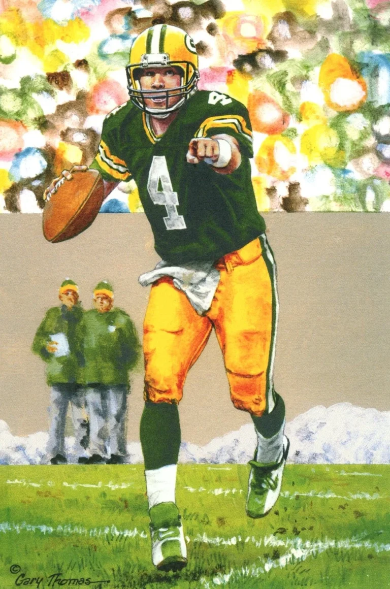 Brett Favre Green Bay Packers Goal Line Art Card Class of 2016 58064