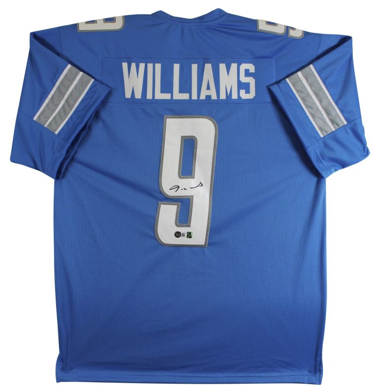 Jameson Williams Authentic Signed Blue Pro Style Jersey BAS Witnessed #W988016