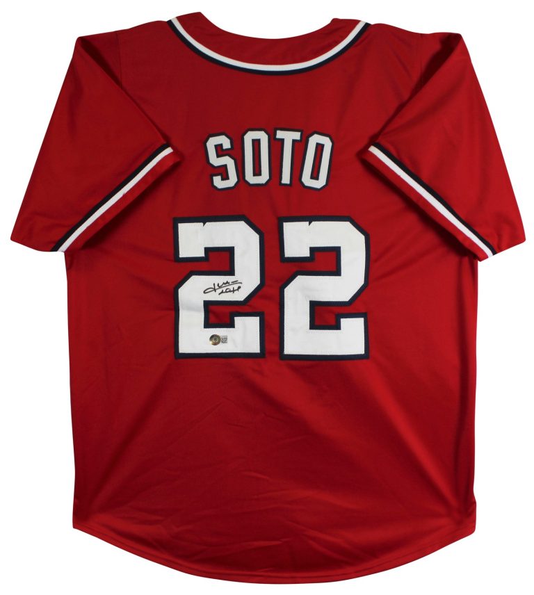 Juan Soto Authentic Signed Red Pro Style Jersey BAS Witnessed #WL84258