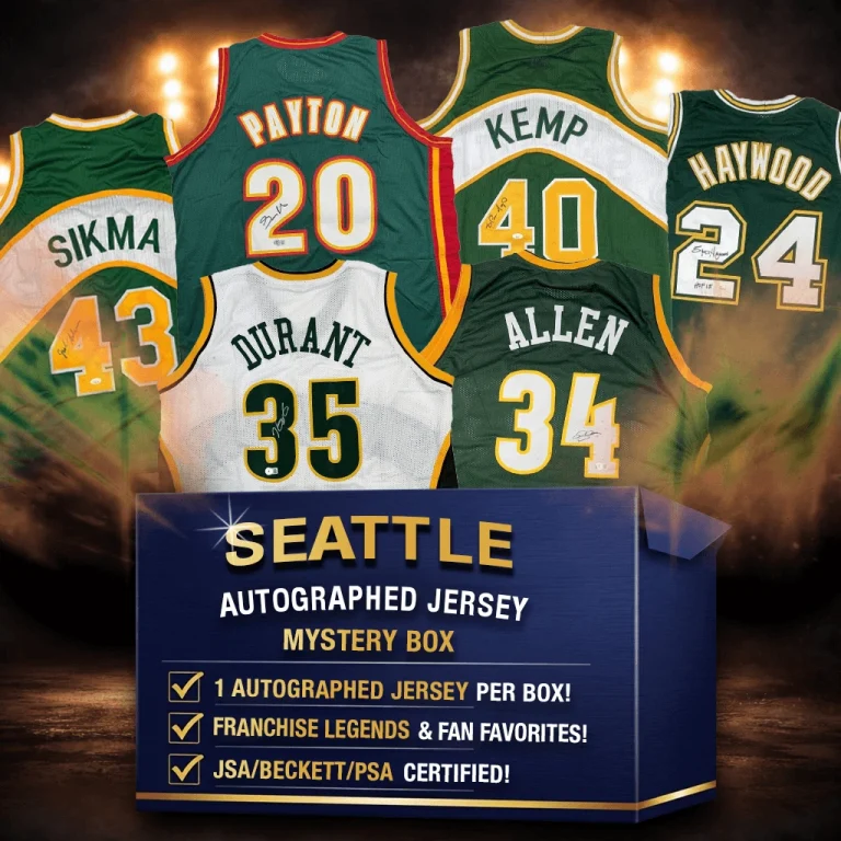 Autographed/Signed Seattle Basketball Jersey Mystery Box with JSA/BAS COA