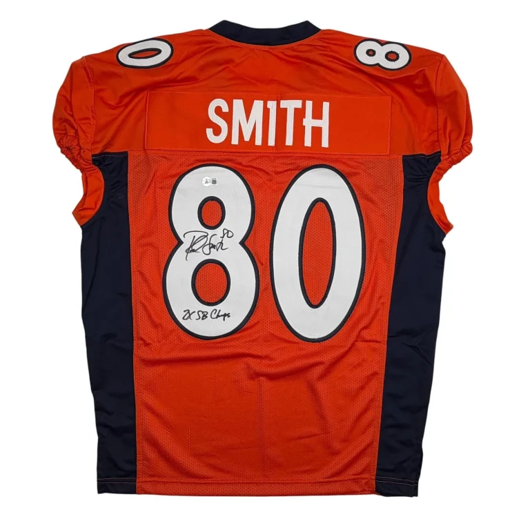 Autographed/Signed Rod Smith Denver Orange Pro Cut Jersey Beckett BAS COA