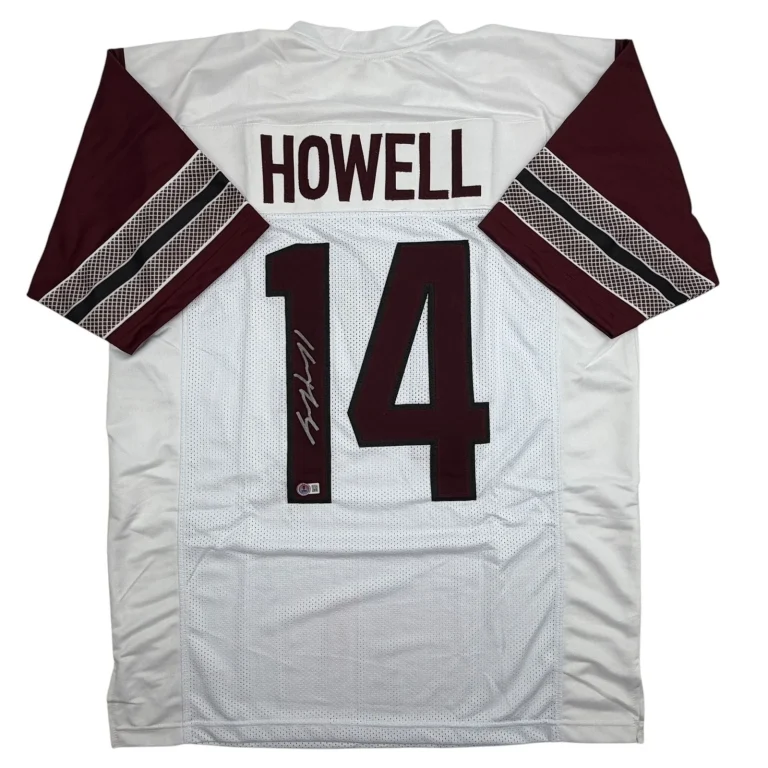 Autographed/Signed Sam Howell Washington White Football Jersey Beckett COA