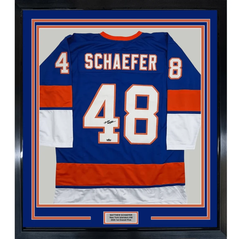 Framed Facsimile Autographed Matthew Schaefer New York Blue Reprint Jersey