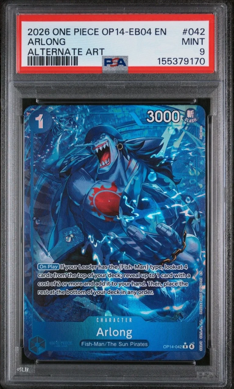 Graded 2026 One Piece Arlong 042 OP14 Trading Card Game PSA 9 Mint