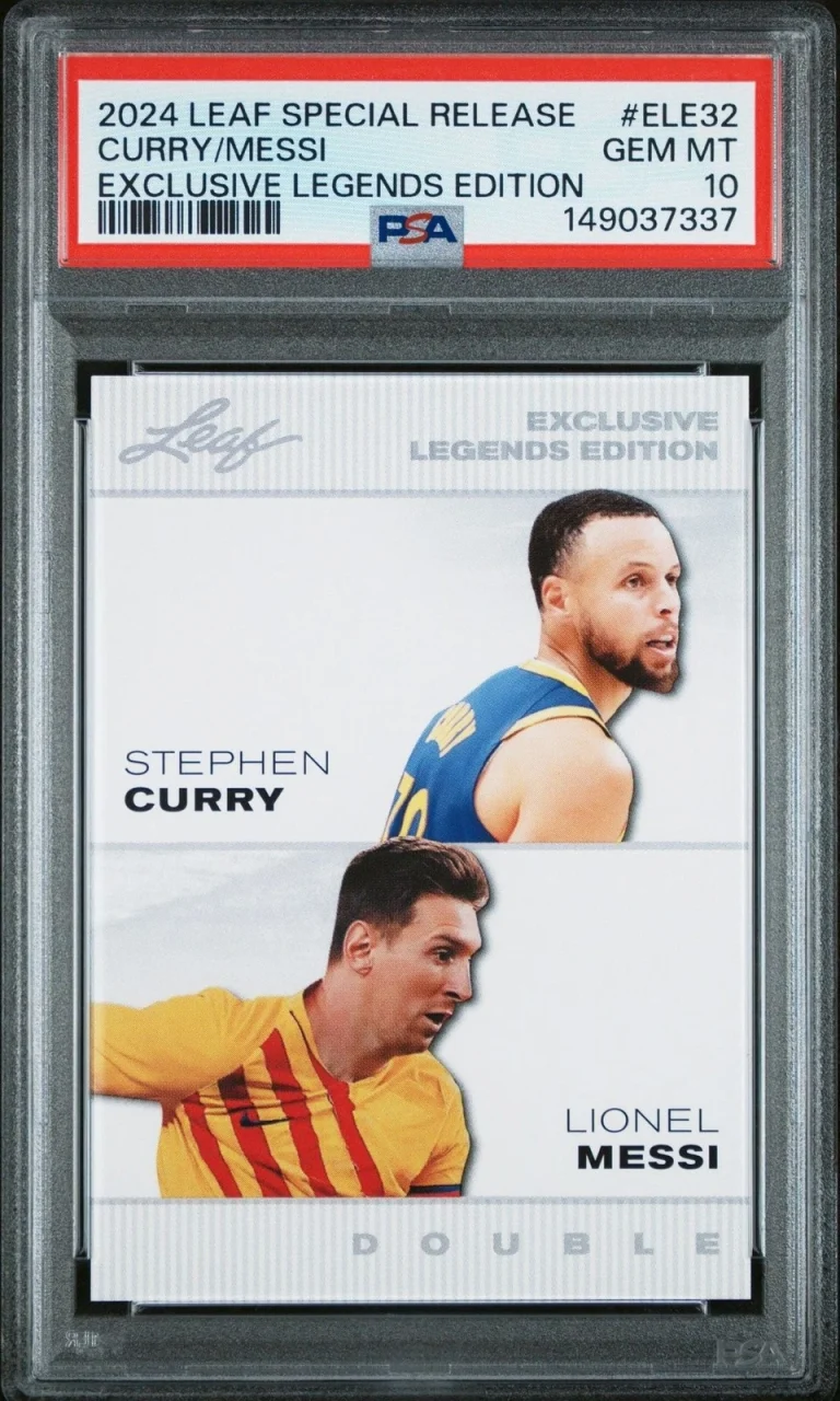 Graded 2024 Leaf Special Release Lionel Messi Steph Curry ELE32 Card PSA 10