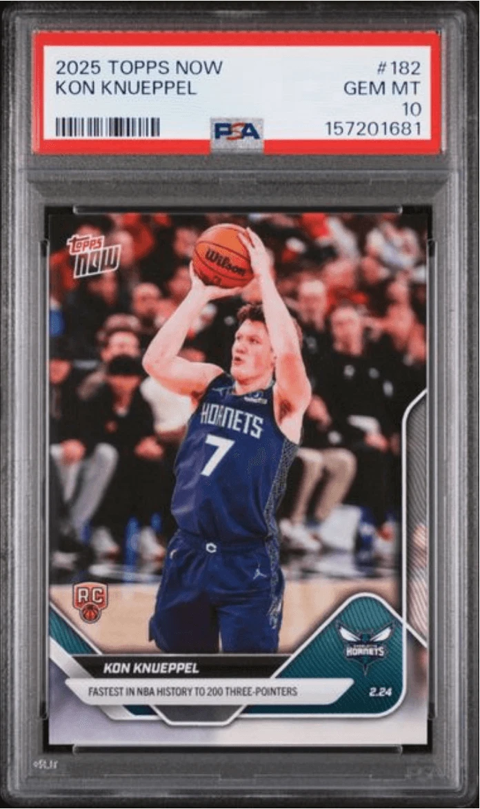 Graded 2025 Topps Now Kon Knueppel #182 Rookie RC Basketball Card PSA 10