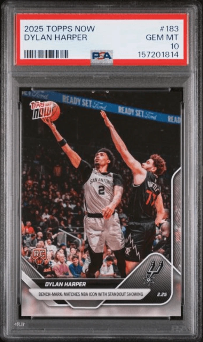 Graded 2025 Topps Now Dylan Harper #183 Rookie RC Basketball Card PSA 10
