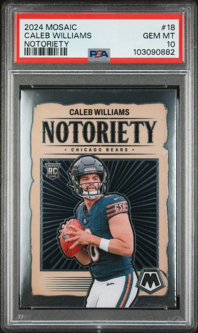 Graded 2024 Panini Mosaic Caleb Williams #18 Notoriety RC Football Card PSA 10
