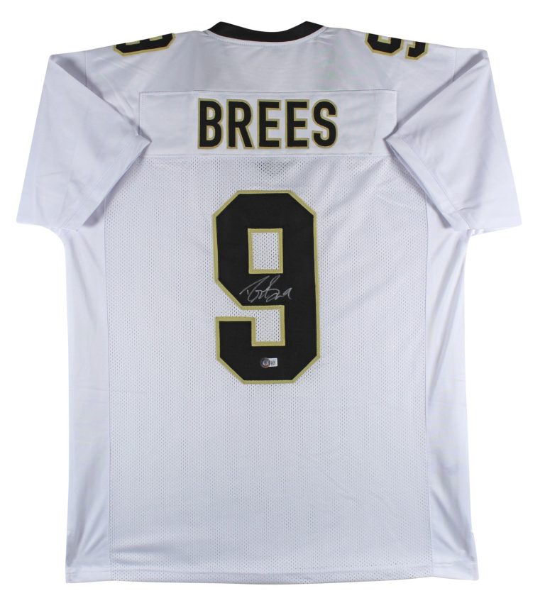 Drew Brees Authentic Signed White Pro Style Jersey Autographed BAS Witnessed
