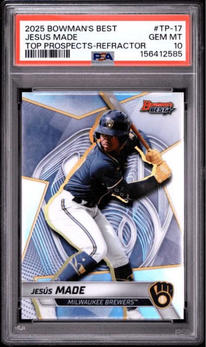 Graded 2025 Bowmans Best Jesus Made #TP17 Refractor RC Baseball Card PSA 10