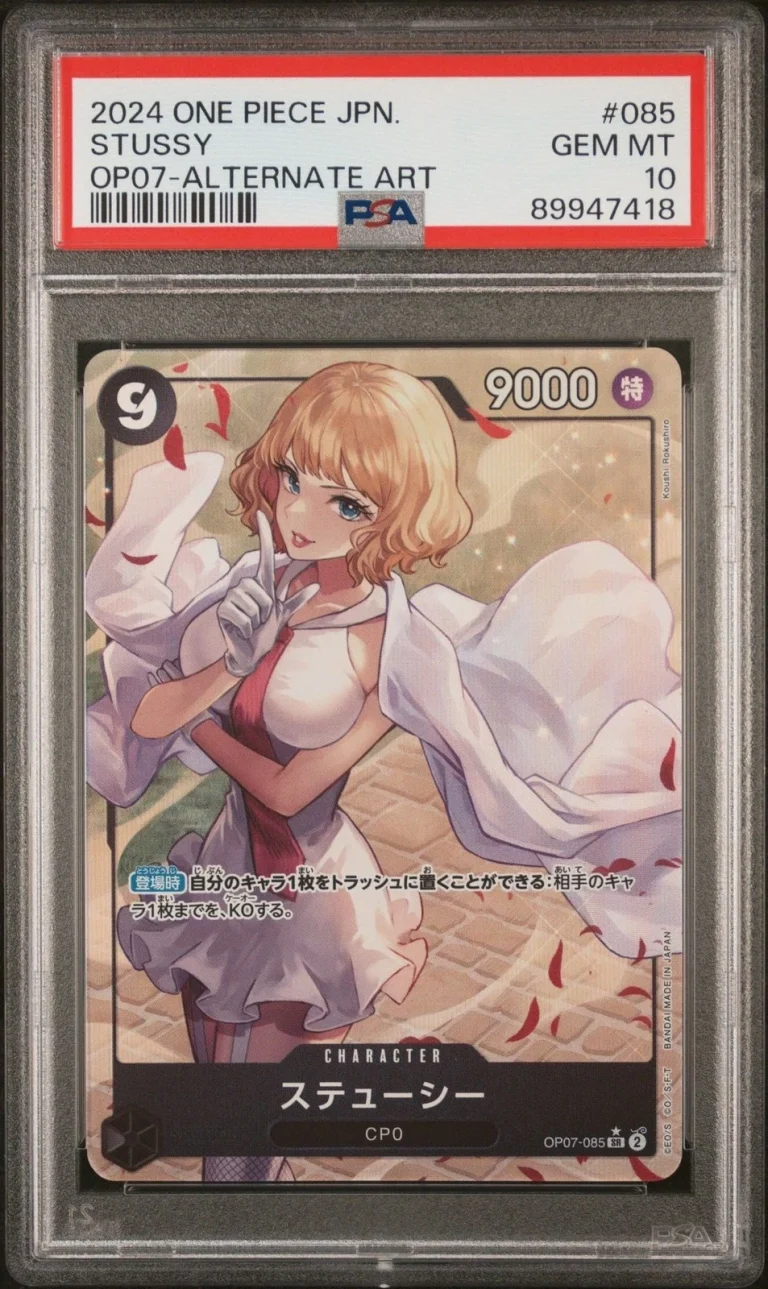 Graded 2024 One Piece Stussy 085 OP07 JP Alt Art Card PSA 10 Gem Mint
