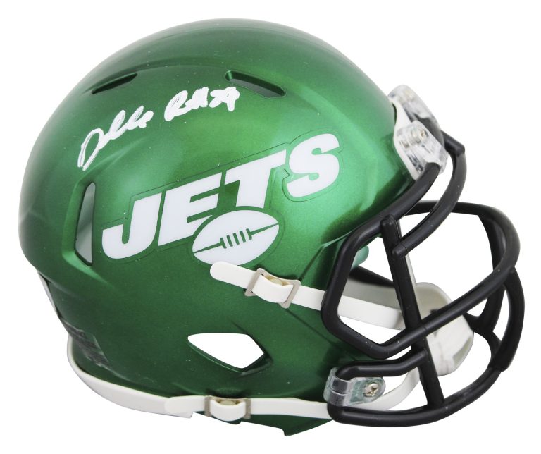Jets Darrelle Revis Authentic Signed 2019-23 TB Speed Mini Helmet BAS Witnessed