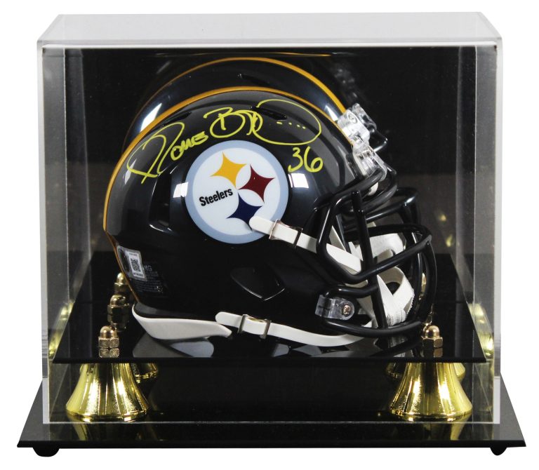 Steelers Jerome Bettis Signed Black Speed Mini Helmet W/ Case BAS Witnessed
