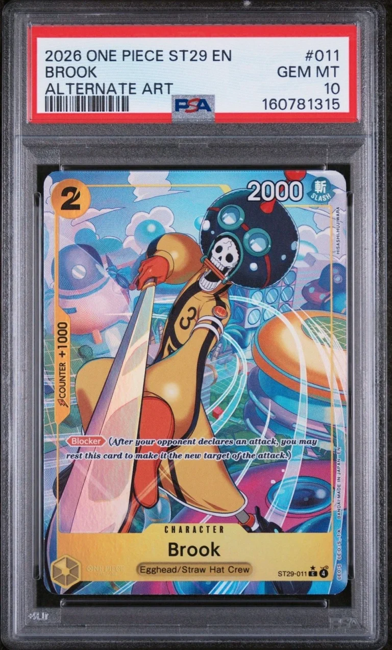 Graded 2026 One Piece Brook 011 ST29 Egghead Trading Card PSA 10 Gem Mint