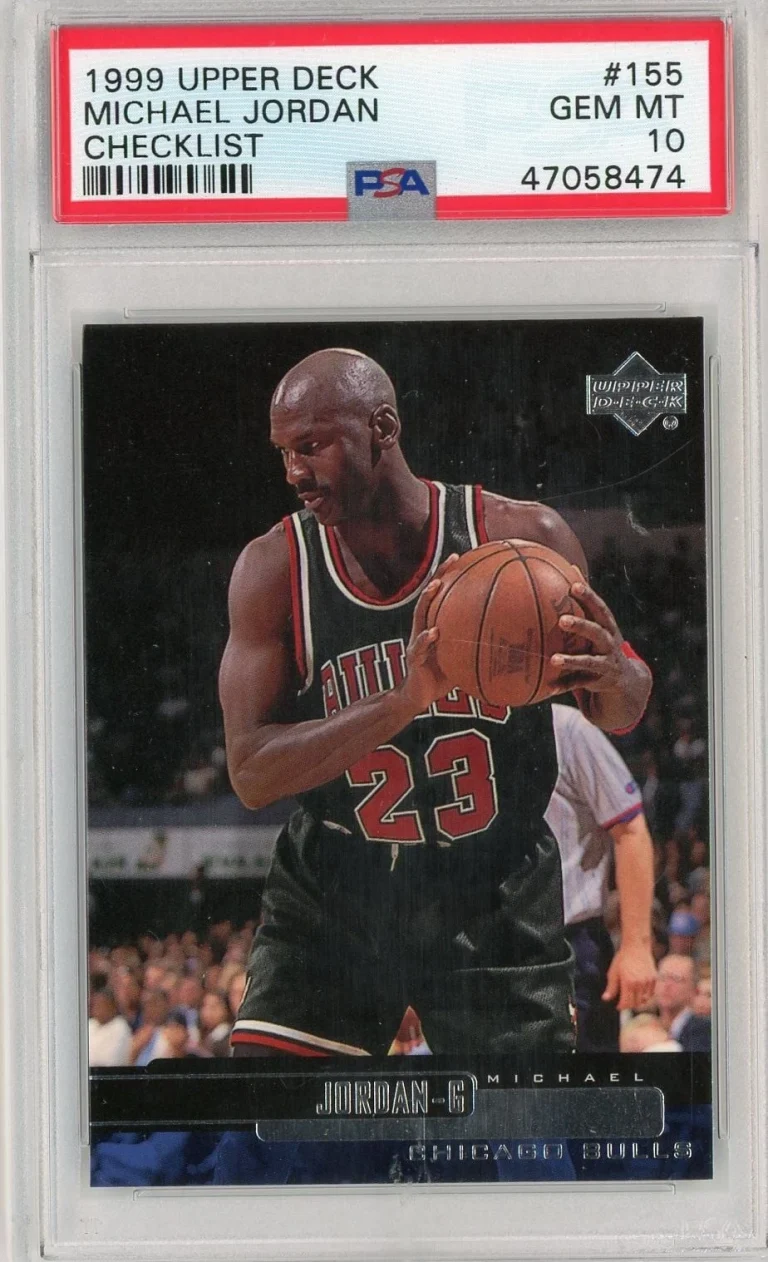 Graded 1999 Upper Deck Michael Jordan #155 Checklist Basketball Card PSA 10