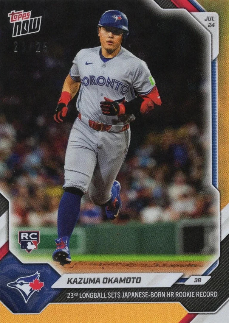 2026 Topps Now Kazuma Okamoto #484 Orange Foil /25 Rookie RC Baseball Card