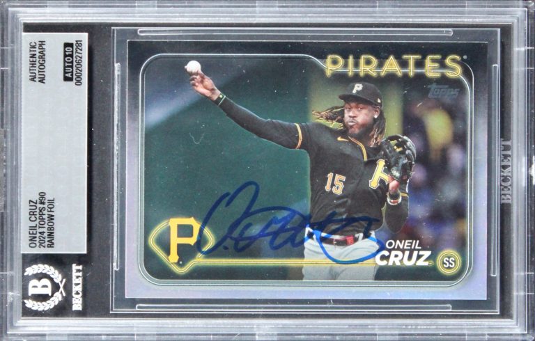 Pirates Oneil Cruz Signed 2024 Topps Chrome Rainbow #90 Card Auto 10! BAS Slab