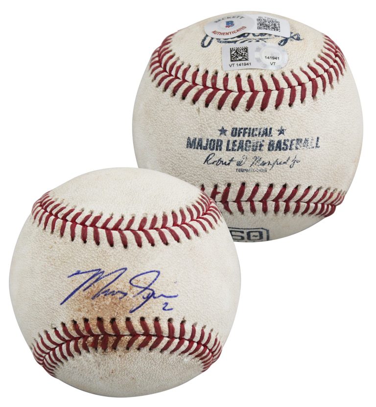 Rangers Marcus Semien Signed Game Used Robert Manfred OML Baseball BAS #BL72002