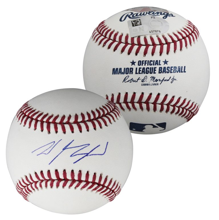 Rangers Wyatt Langford Signed Robert Manfred OML Baseball Fanatics #XP14102578