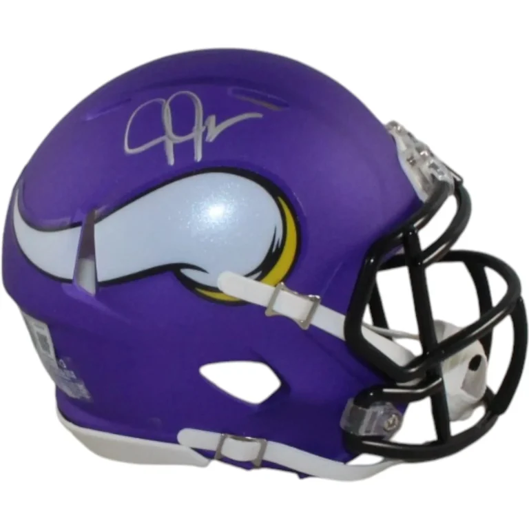 Justin Jefferson Autographed Minnesota Vikings Mini Helmet Beckett WIT 58219