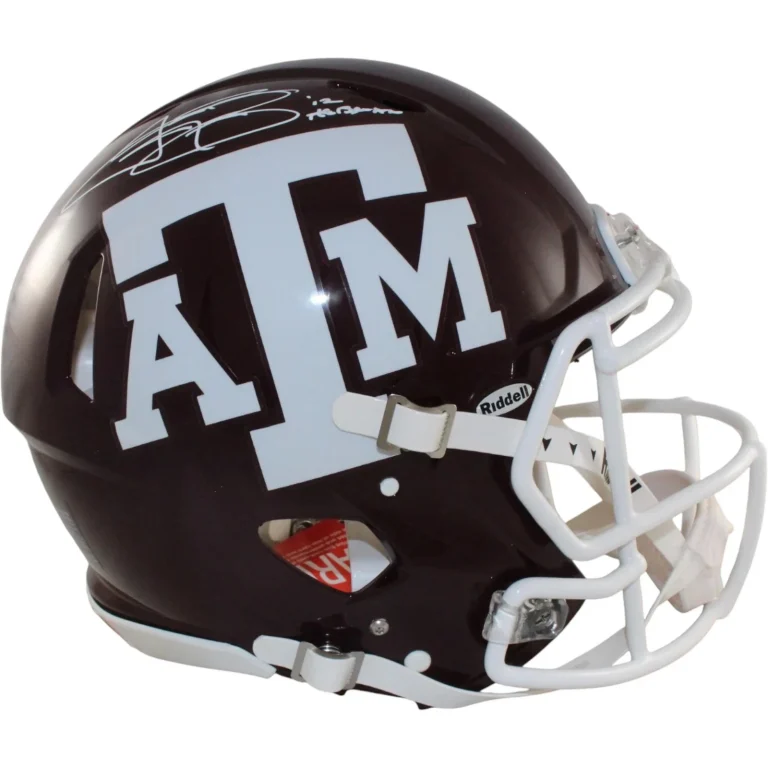 Johnny Manziel Autographed Texas A&M Authentic Helmet Heisman Beckett WIT 58251