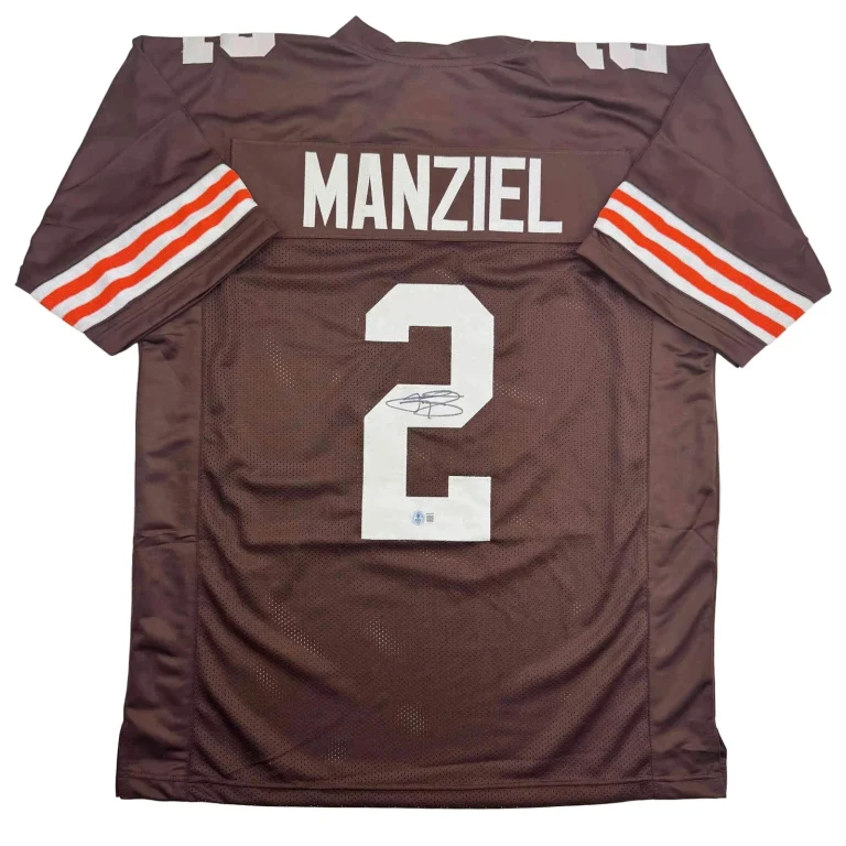 Autographed/Signed Johnny Manziel Cleveland Football Brown Jersey Beckett COA