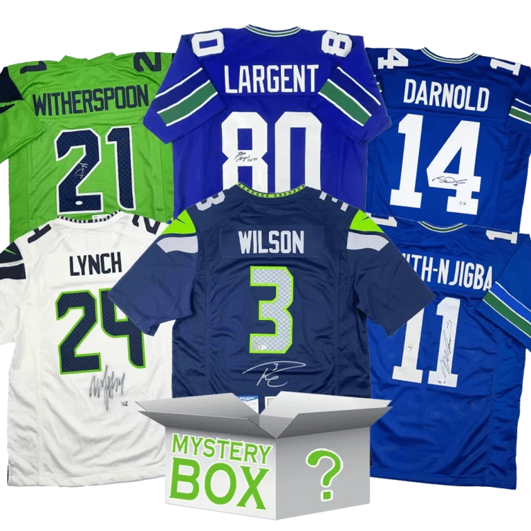 Autographed/Signed Seattle Jersey Mystery Box PSA JSA or Beckett COA