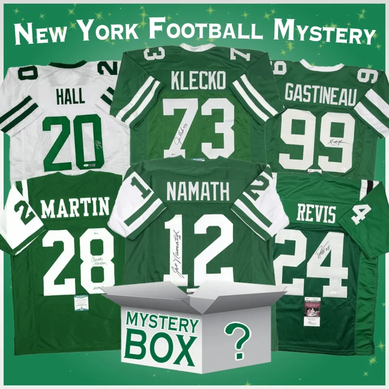 Autographed/Signed New York Jersey Mystery Box PSA JSA or Beckett COA