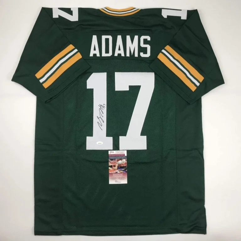 Autographed/Signed DAVANTE ADAMS Green Bay Green Jersey JSA COA Auto