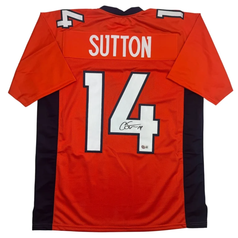 Autographed/Signed Courtland Sutton Denver Orange Football Jersey JSA COA