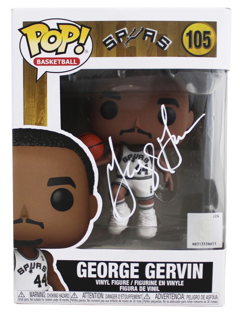 Spurs George Gervin Authentic Signed #105 Funko Pop Vinyl Figure BAS #BY103572