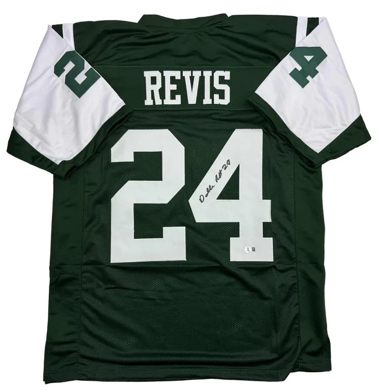 Autographed/Signed Darrelle Revis New York Green Jersey Beckett BAS COA
