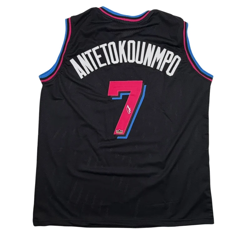 Facsimile Autographed Giannis Antetokounmpo Miami Vice Reprint Jersey XL