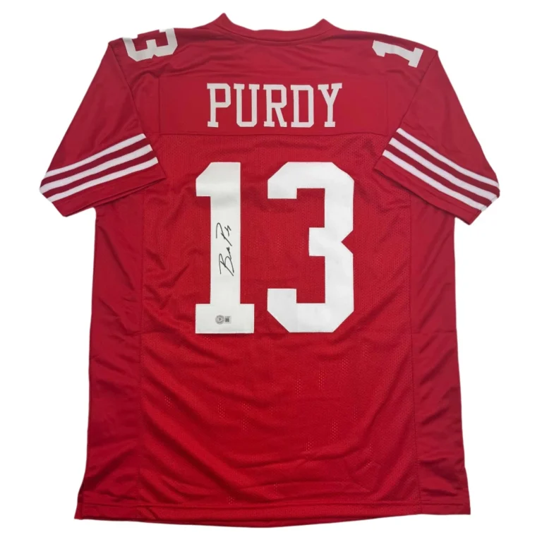 Autographed/Signed Brock Purdy San Francisco Red Jersey Beckett BAS COA