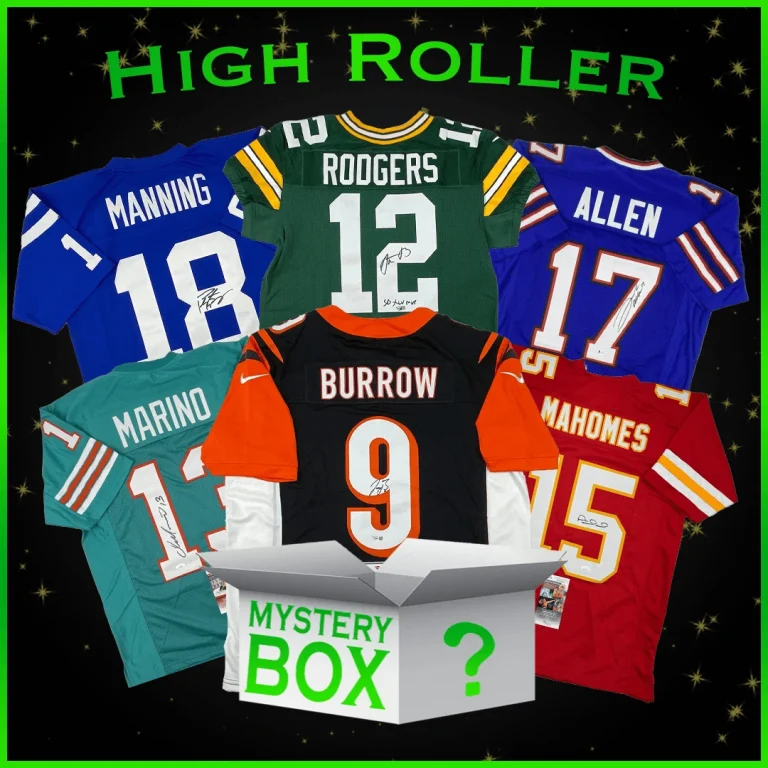 High Roller Autographed/Signed Football Jersey Mystery Box PSA JSA BAS COA
